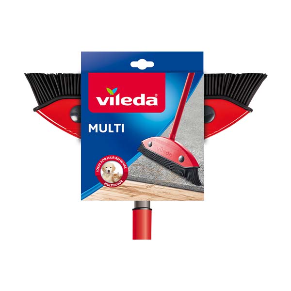 Vileda Superfeger Classic broom, with telescopic handle and micro-foam  sweeping part, suitable for allergy sufferers : : Home & Kitchen